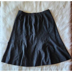 Michael Kors Skirt Womens Size 6 Black  A-line Flared Pin Stripe Chevron Office